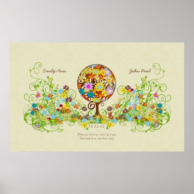 Poster Cercle de Forêt Magique de l'Amour Mariage d'arbre (Devant)