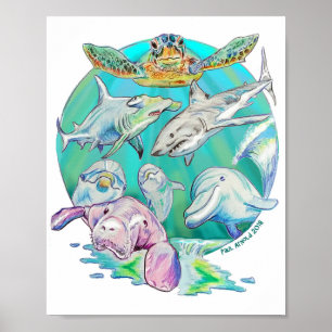 Poster Cercle de mer du papier d'affiche de valeur de la