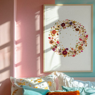 Poster Cercle Fleurissant Art de Fleur Pressée par S. F