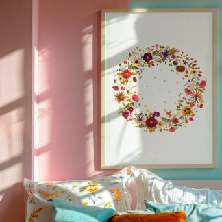 Poster Cercle Fleurissant | Art de Fleur Pressée par S. F