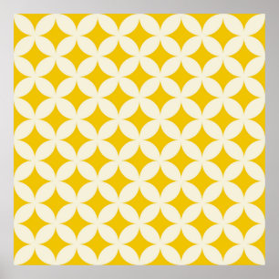 Poster Cercle géométrique forme un ecru motif transparent