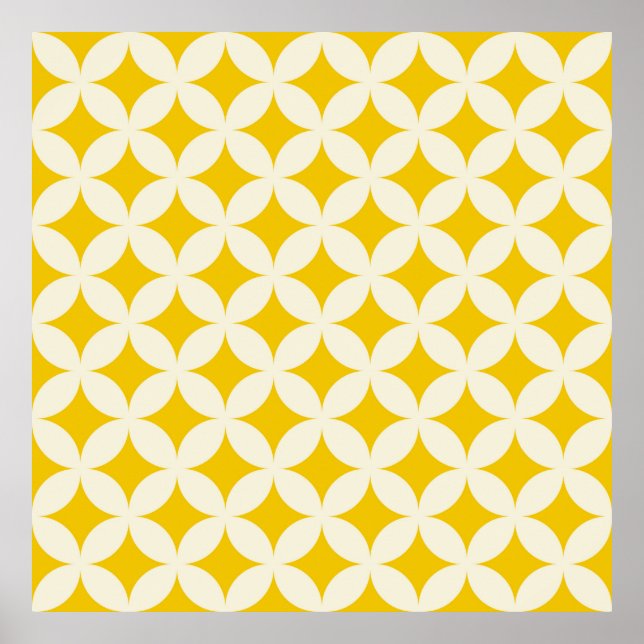 Poster Cercle géométrique forme un ecru motif transparent (Devant)