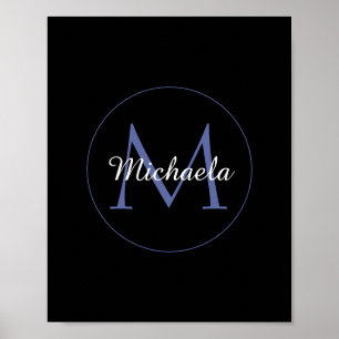 Poster Cercle minimal moderne nom initial monogramme mode