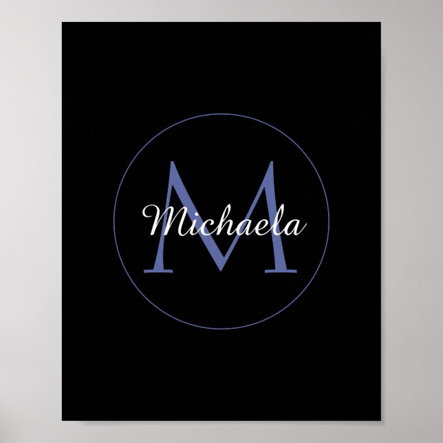 Poster Cercle minimal moderne nom initial monogramme mode (Devant)