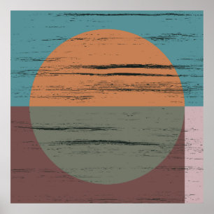 Poster Cercle Orange Et Vert