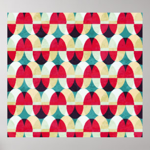 Poster Cercle vintage, motif abstrait transparent.