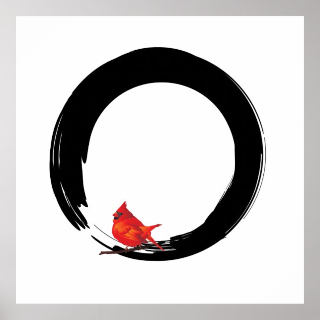 Poster Cercle zen avec Cardinal de Noël (Devant)