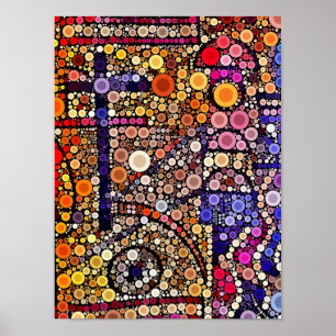 Poster Cercles colorés Mosaïque Croix du Sud-Ouest Design