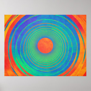 Poster Cercles concentriques vibrants