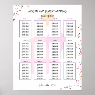 Poster Cercles Confetti Roses