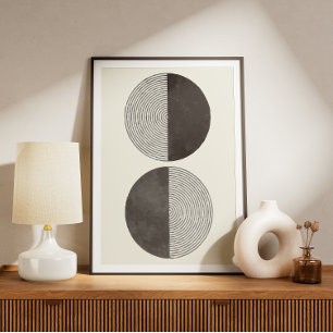 Poster Cercles d'aquarelle du milieu du siècle