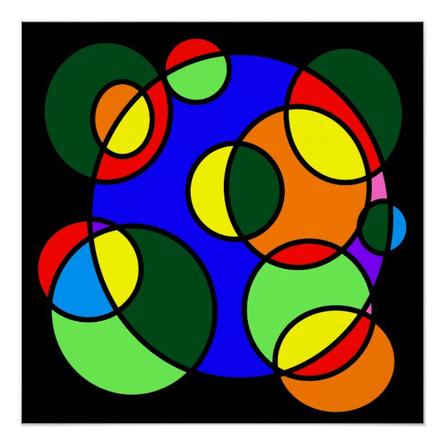 Poster Cercles de couleurs arc-en-ciel (Devant)