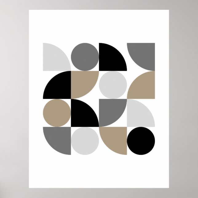 Poster Cercles de formes modernes du milieu du siècle (Devant)