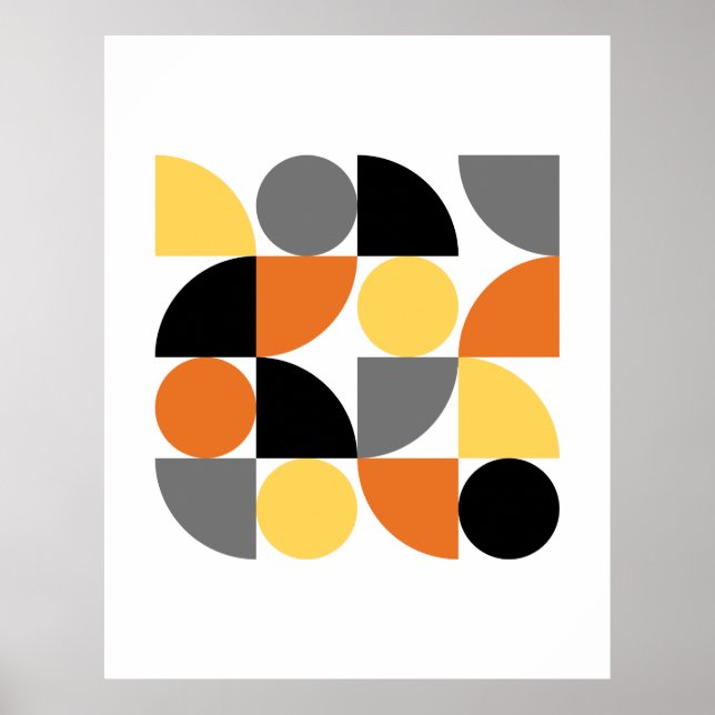 Poster Cercles de formes modernes du milieu du siècle (Devant)