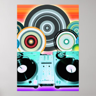 Poster Cercles de Tourne-disque DJ