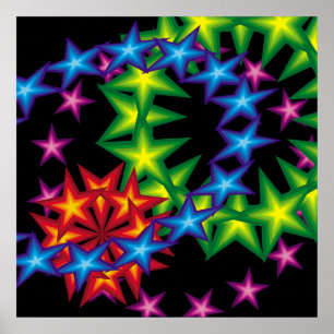 Poster cercles d'étoiles vives