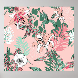 Poster Cercles D'Illusion Optique : Patte Monochrome Sans