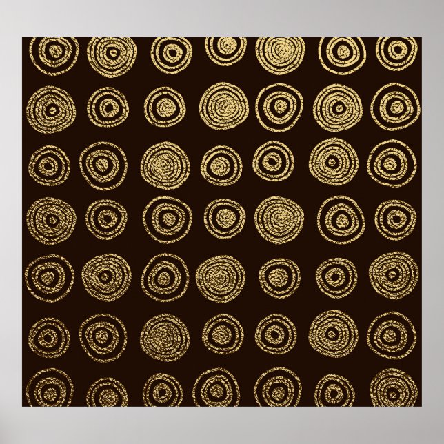 Poster Cercles d'or : Motif à main (Devant)