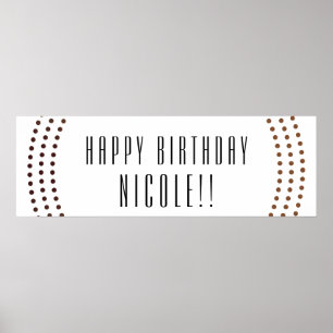 Poster Cercles d'or pointillé Bannière de la fête des poi