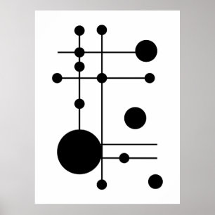 Poster Cercles et lignes géométriques Art Abstrait   Mode