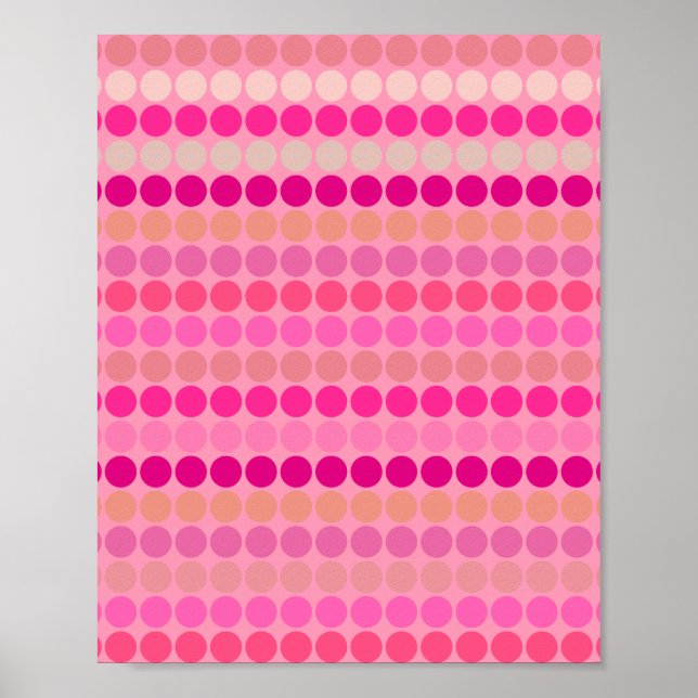 Poster Cercles géométriques roses (Devant)