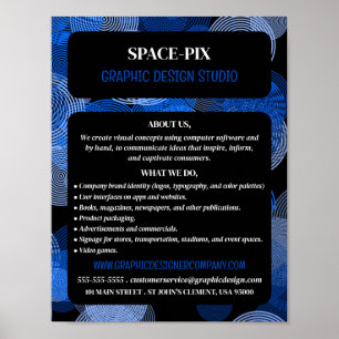 Poster Cercles Graphiques Bleus, Graphic Designer publici