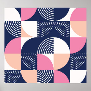 Poster Cercles graphiques Vintage Motif sans couture