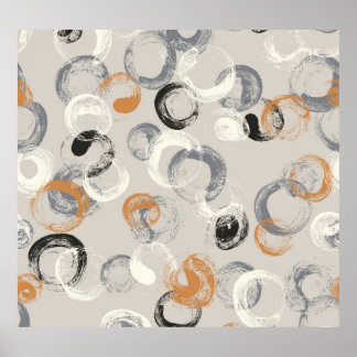 Poster Cercles gris : Motif simple et transparent