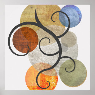 Poster Cercles Motifs Contemporains