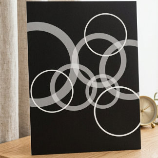Poster Cercles noirs et blancs modernes qui se chevauchen