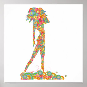 Poster cercles rétro chic