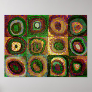 Poster Cercles verts Art Abstrait