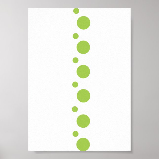 Poster Cercles verts en blanc (Devant)