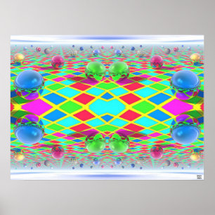 Poster Cérébral couleur folie