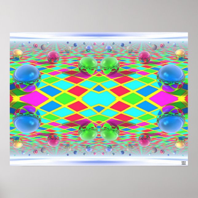 Poster Cérébral couleur folie (Devant)