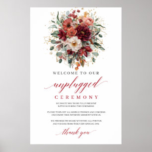 Poster Cérémonie Automnale Élégante Fleurs de Bourgogne s