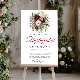 Poster Cérémonie Bohemian Blush Burgundy Unplugged