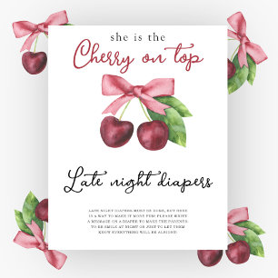 Poster Cérémonie de bébé arc cerise Couches de nuit tardi