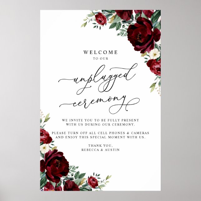 Poster Cérémonie de débranchement du Mariage rouge rustiq (Devant)