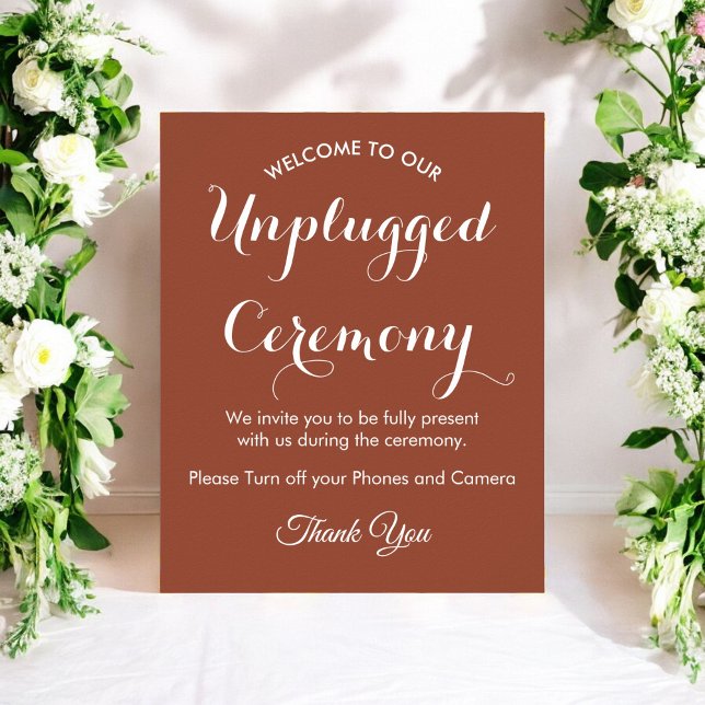Poster Cérémonie de débranchement Mariage blanc Brown (Créateur téléchargé)