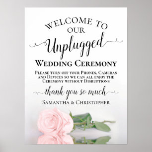 Poster Cérémonie de Mariage de Blush Rose Chic Unplugged