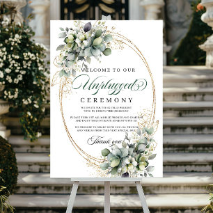 Poster Cérémonie de mariage débranchée dans une verdure p