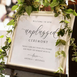 Poster Cérémonie de Mariage débranchée Signer Élégant Sim
