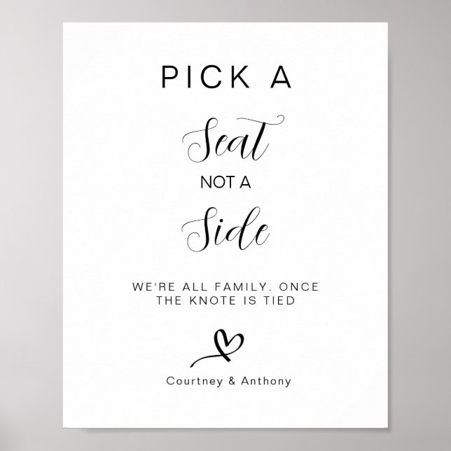 Poster Cérémonie de siège du mariage Siège Choisir un siè (Devant)