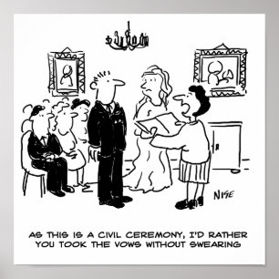 Poster Cérémonie des Mariages civils dans un bureau d'enr