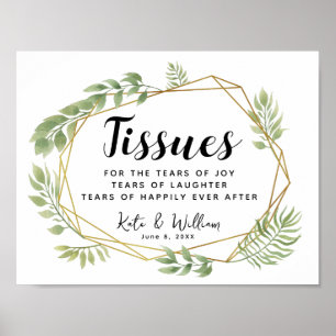 Poster Cérémonie du feuillage cristal tissus signe mariag