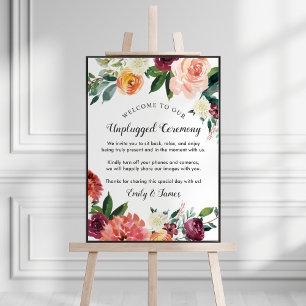 Poster Cérémonie florale automnale de Bourgogne rustique 