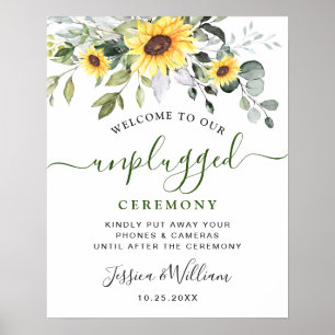 Poster Cérémonie Mariage de tournesol Eucalyptus débranch