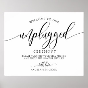 Poster Cérémonie Mariage débranchée - Calligraphie noir