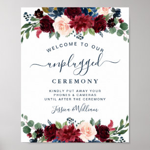 Poster Cérémonie Mariage débranchée de Blush Navy de Bour
